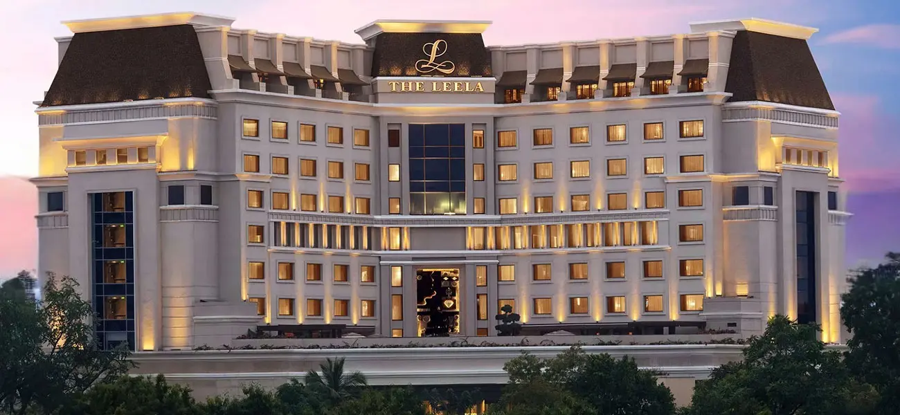 The Leela luxury hotel banner for destination weddings
