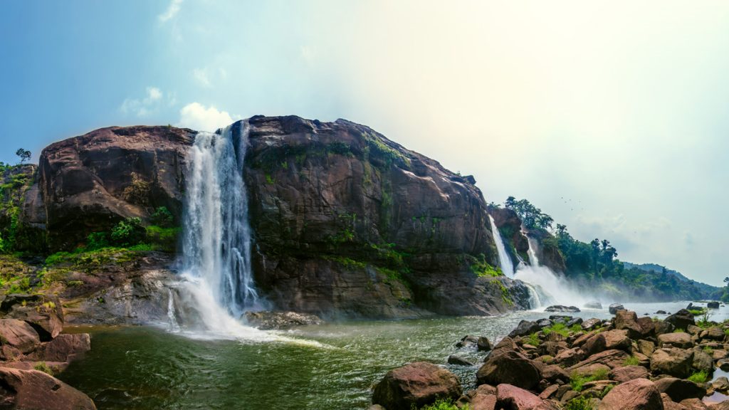 A picturesque view of Athirappilly water falls at Thrissur district of Kerala.