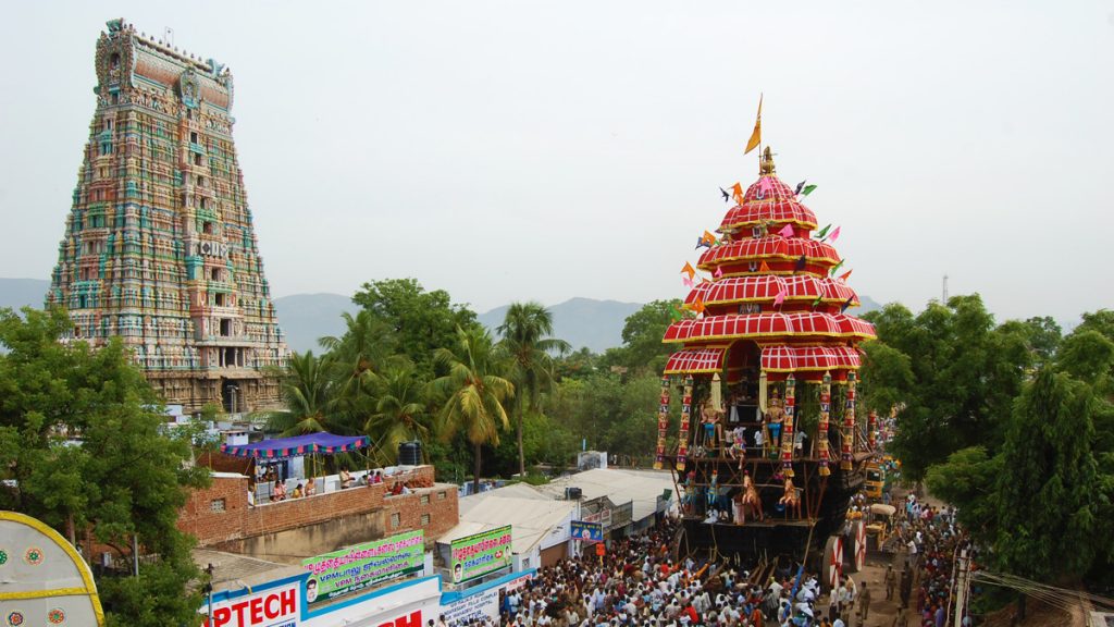 A picturesque view of Srivilliputhur Temple Car Festival.