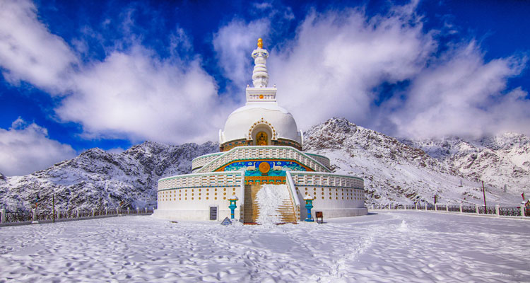A fascinating view of Shanti Stupa in Ladakh.