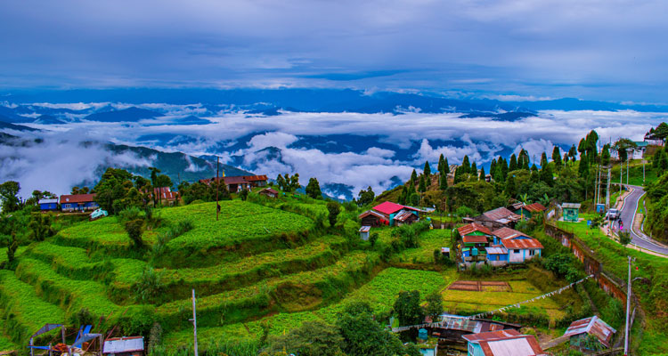 A gorgeous view of Darjeeling hill station in the state of West Bengal.