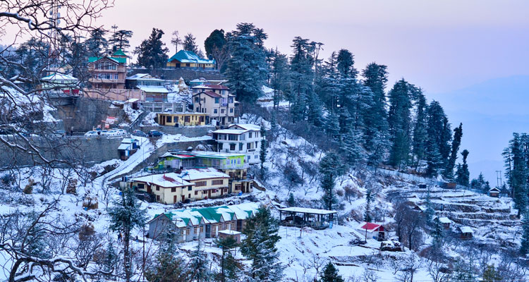 A beautiful view of Kufri village in Auli in the state of Uttarakhand.
