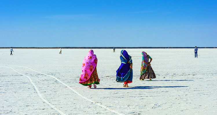 A picturesque view of Rann of Kutch in Gujarat.